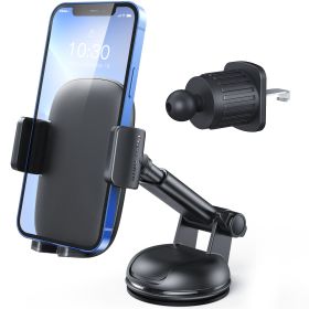 Car Phone Holder Mount [Military-Grade Suction & Stable Hook] Phone Mount for Car Windshield Dashboard Air Vent Universal Hands-Free Automobile M