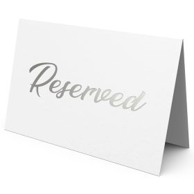 10 Pack Silver Reserved Table Signs for Wedding Party Restaurant Reserved Signs for Wedding Double Sided Reserved Table Signs Silver Reserved Sig