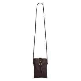 Jennie Small crossbody bag w/ slim strap closure & tassel - Mahogany Brown