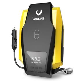 VacLife Air Compressor Tire Inflator, DC 12V Portable Air Compressor For Car Tires, Auto Tire Pump With LED Light, Digital Air Pump For Car Tires