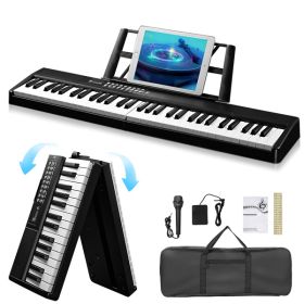 [Do Not Sell on Amazon]GEP-204 61Key Folding Piano Semi-Weighted Standard Keyboards Digital Piano with Bluetooth, Handbag, for Piano Lover Black