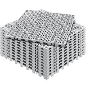 VEVOR Modular Interlocking Cushion, 12 Pack 12" x 12" Splicing Drainage Mats, PVC Interlocking Drainage Floor Tiles