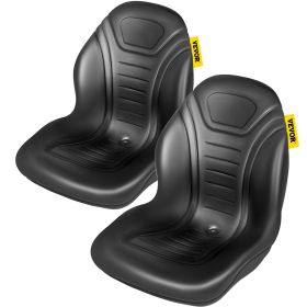 VEVOR Universal Tractor Seat Replacement 2 Pack, Compact High Back Mower Seat Pair, Black Vinyl Forklift Seat