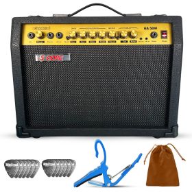 5 Core Guitar Amp 50 Watt Electric Amplifier w Built in 8" Speaker Portable Mini Amps w Aux