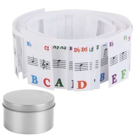 Piano Keyboard Stickers Removable Piano Key Labels PVC Piano Notes Guide without Glue for Beginners Kids (Type: 61Key)